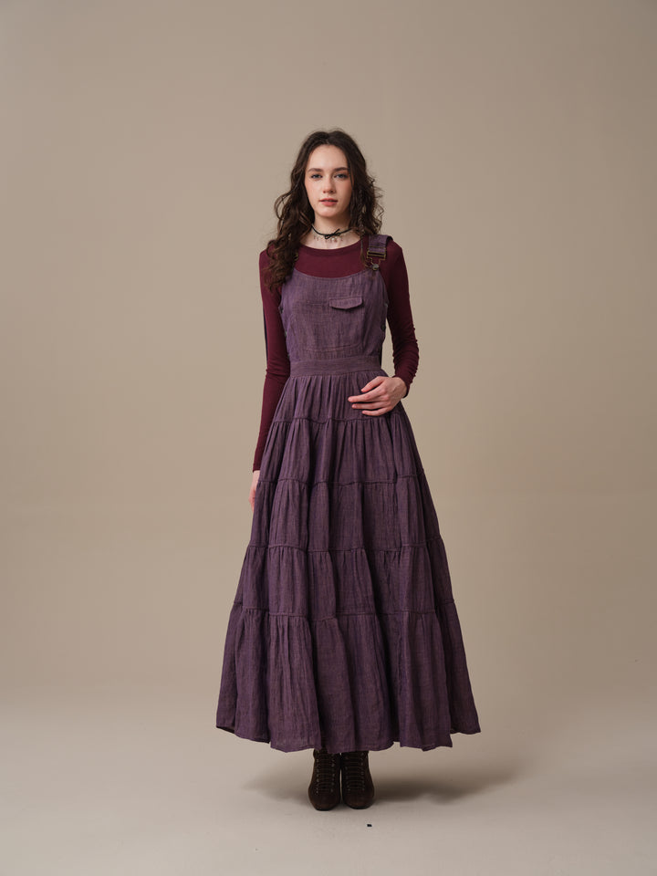 Heather 12 | Linen Apron Maxi Dress