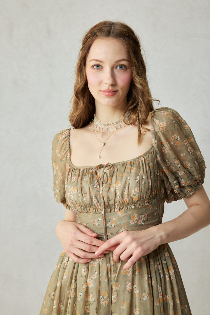 Alice 19 | Floral linen dress