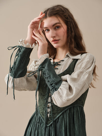 Sarah 17 | lace-up linen shirt