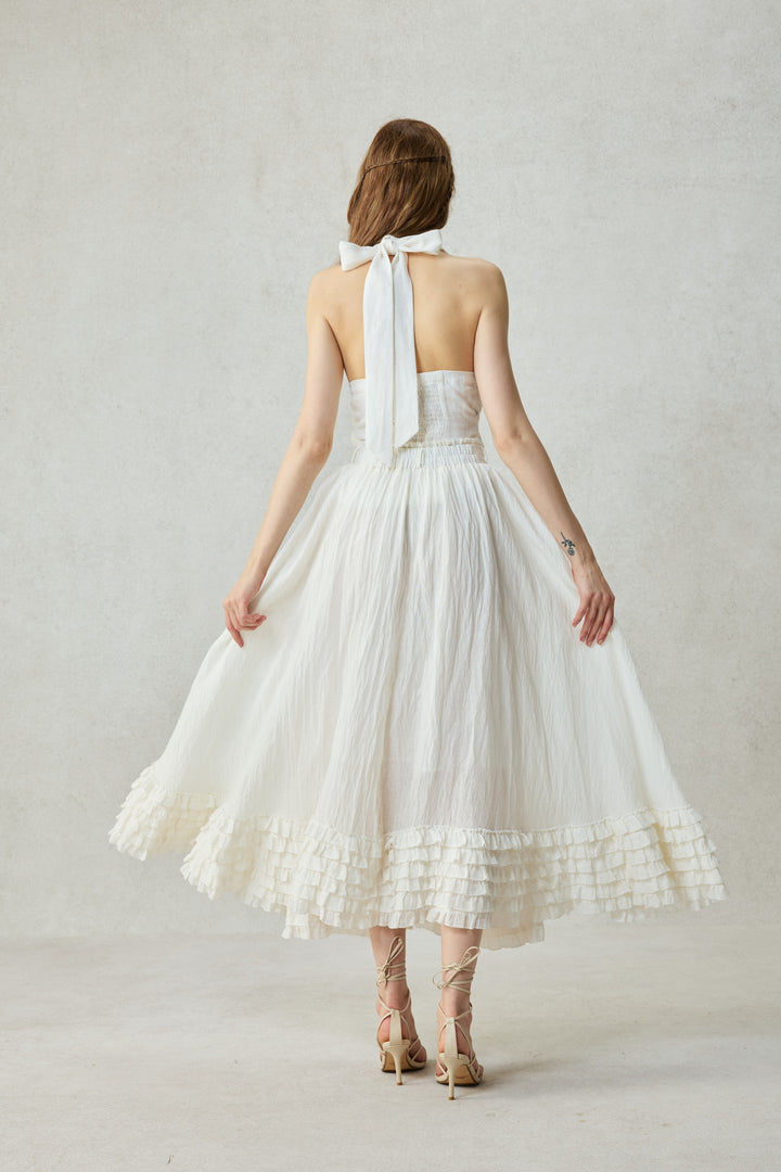 Muse 31 | Elegant halter linen blouse