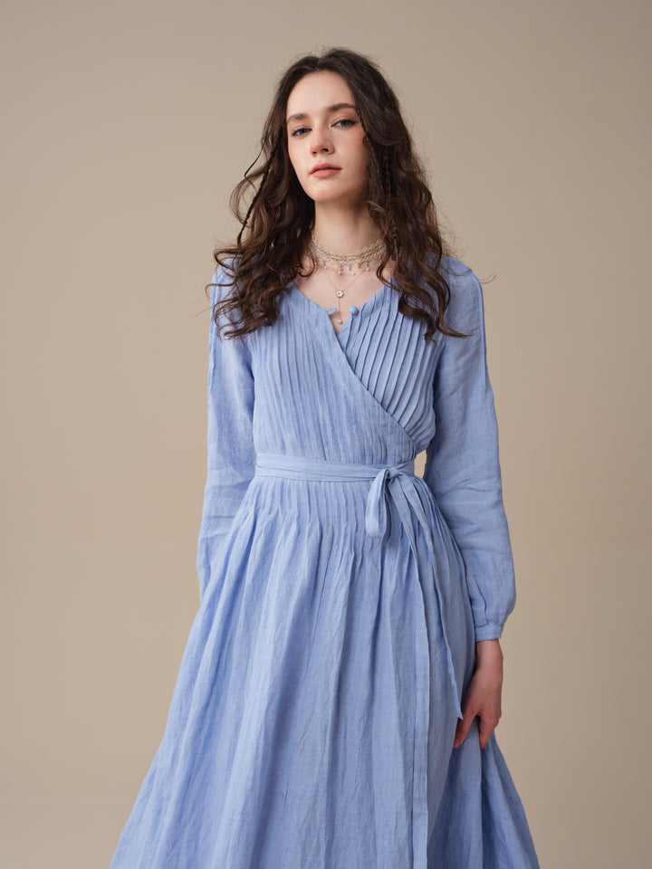 Bluebell 06 | Pintuck Linen Wrap Dress