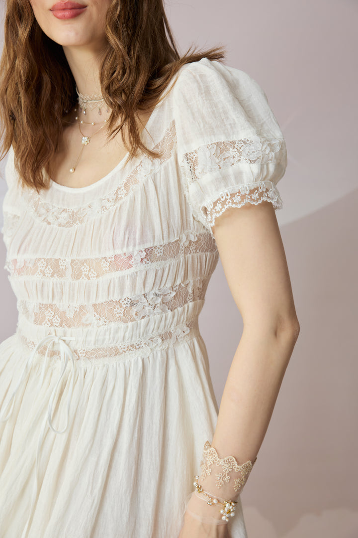 Dawn 17 | Lace Linen Dress Gown
