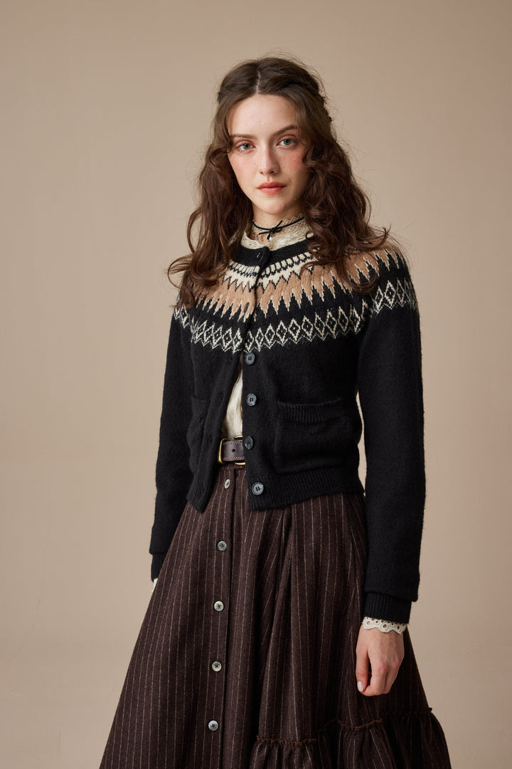 Kaite 18 |ruffled maxi wool skirt