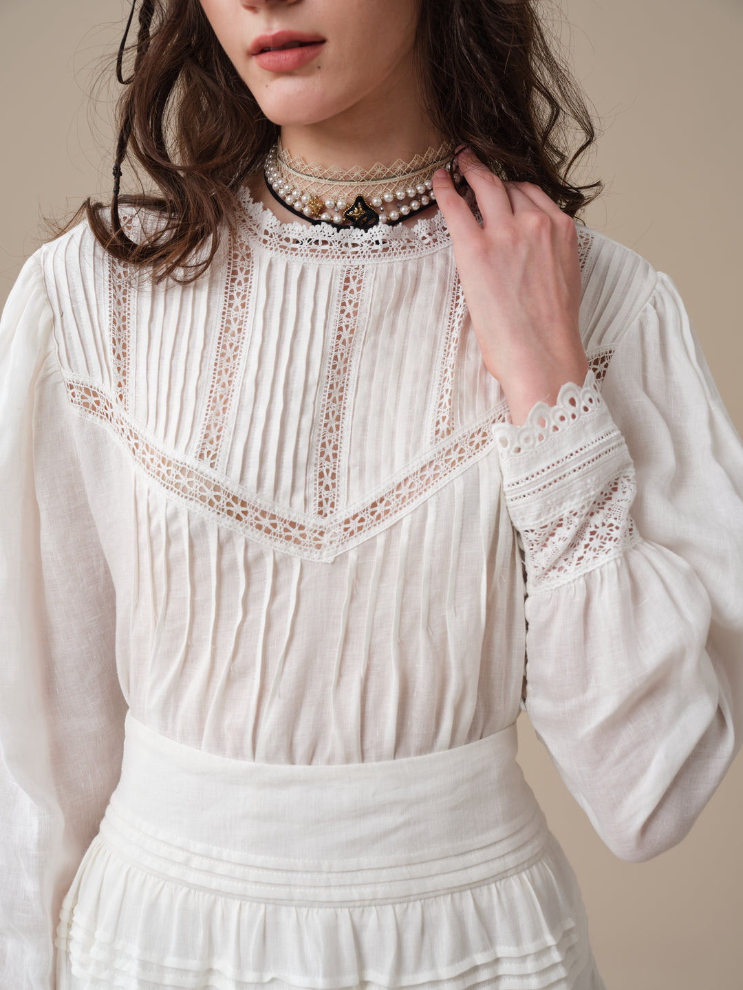 Alice 12 |  Pintuck Linen Maxi Skirt