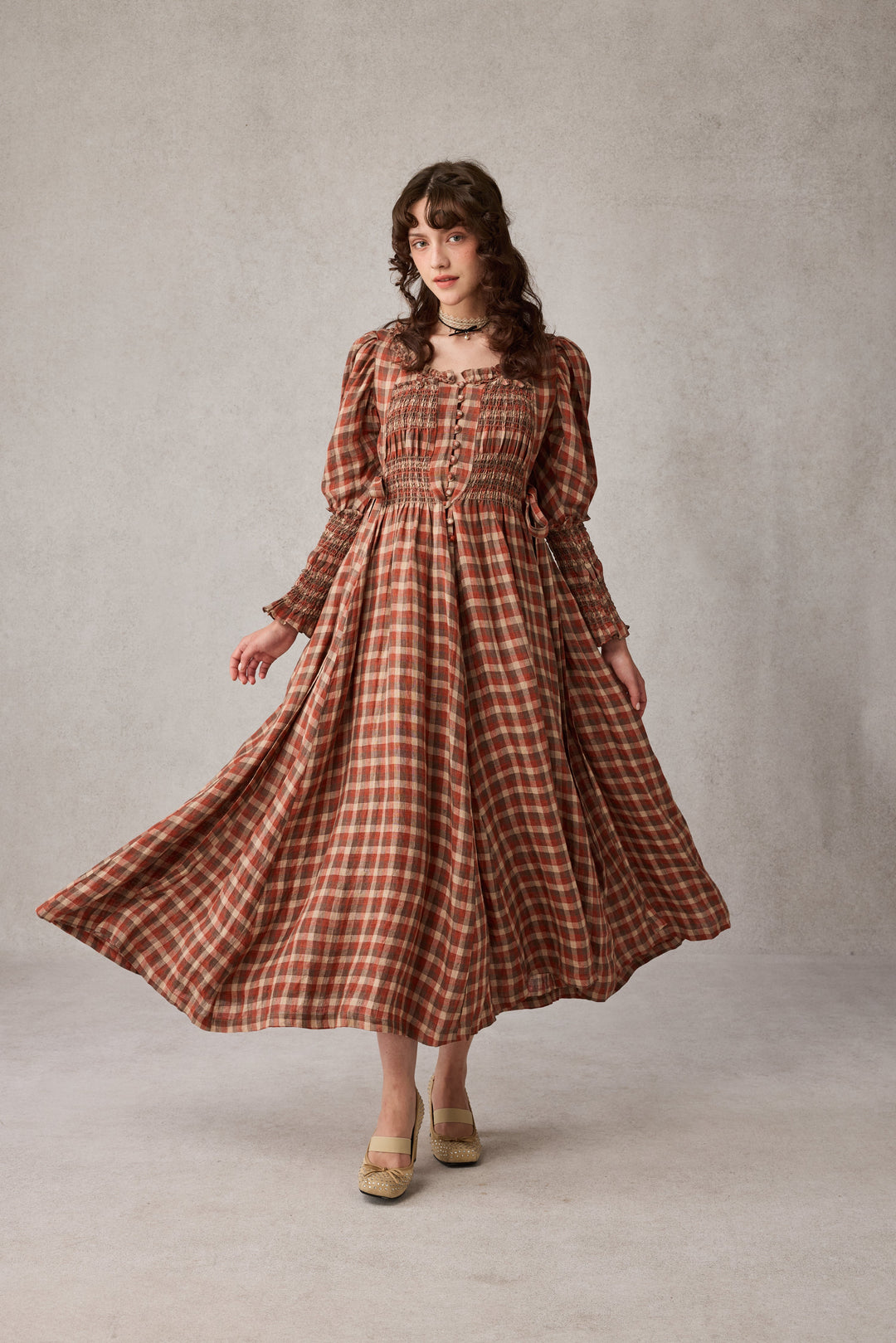 Jasmine 21 |smocking linen dress