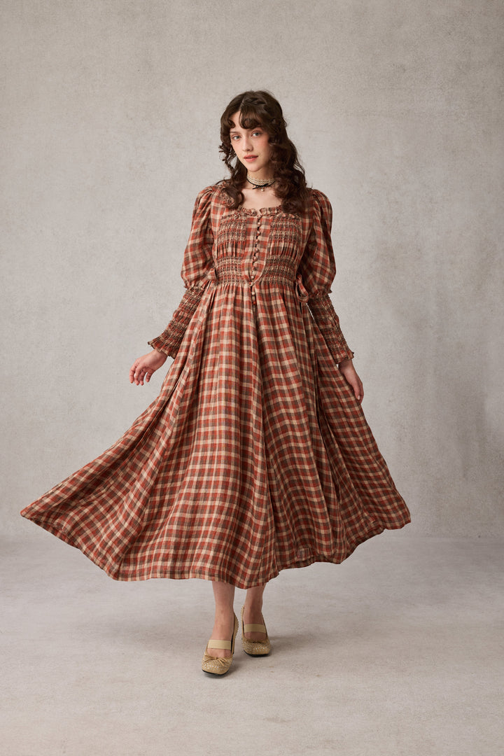 Jasmine 21 |smocking linen dress
