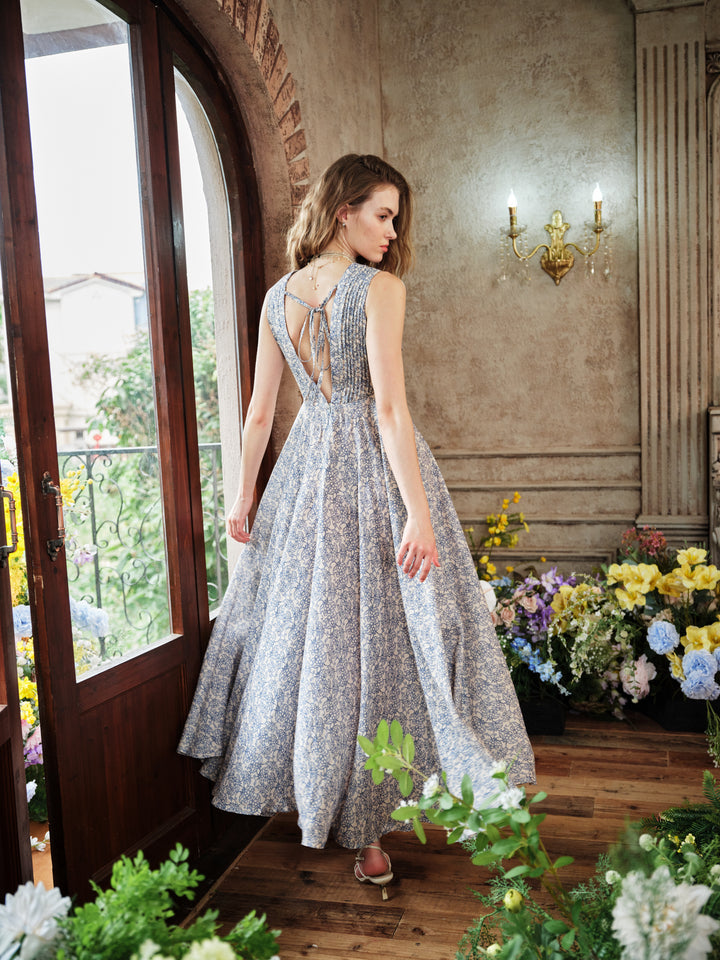 Rebecca 18 | Pleated Maxi Linen Dress