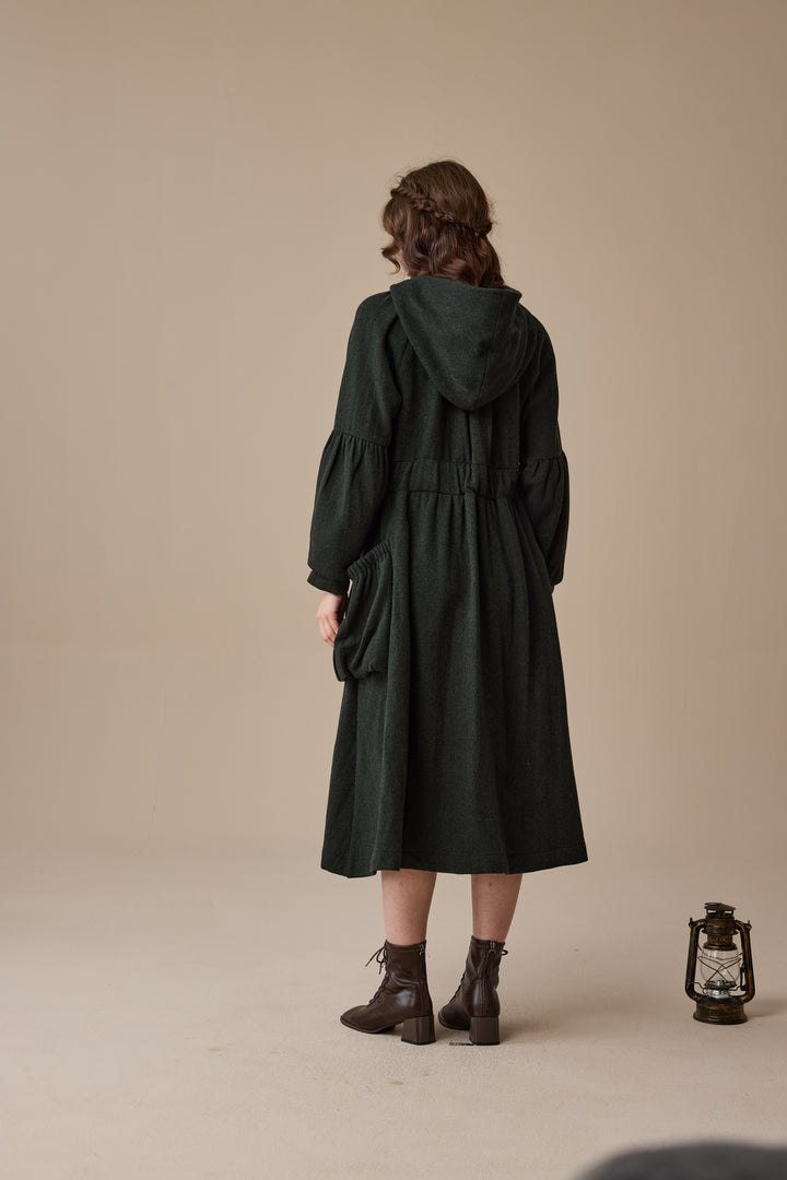 Melissa 28 |100% Wool Hooded Coat