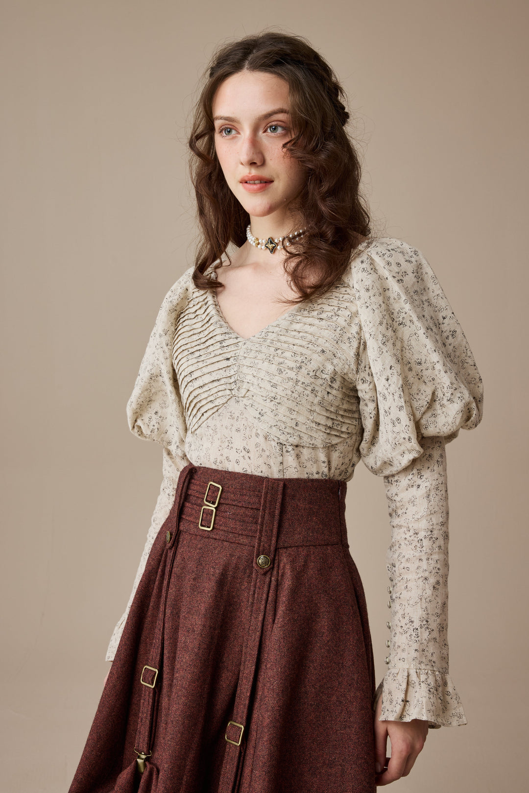 Sonia 33 |pintucked linen blouse