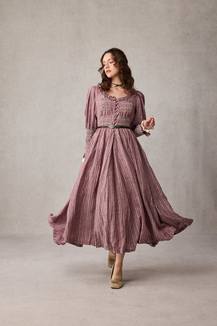 Jasmine 21 |smocking linen dress