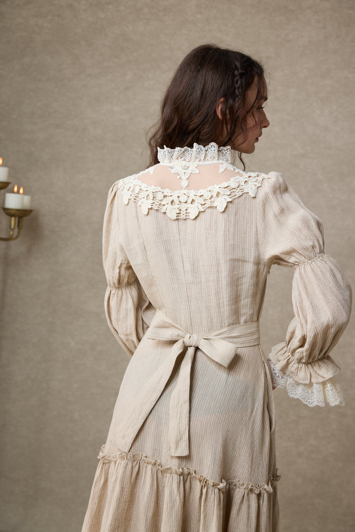 Leona 21 | Lace Maxi Linen Dress