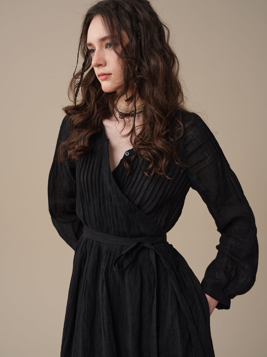 Bluebell 06 | Pintuck Linen Wrap Dress