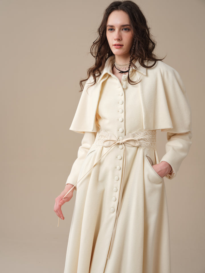 Charlotte 01 | 100% Wool Cape Trench Coat