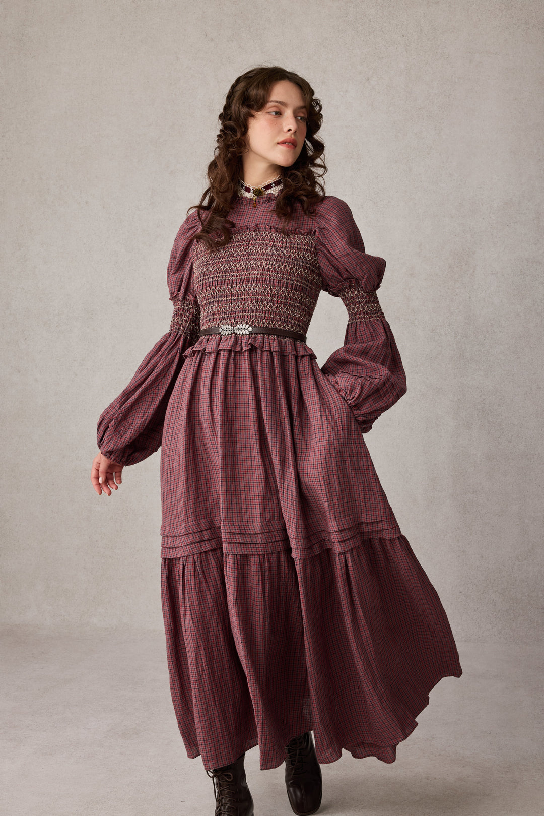 Jane 33 |Edward Smocking Linen Dress Chemise