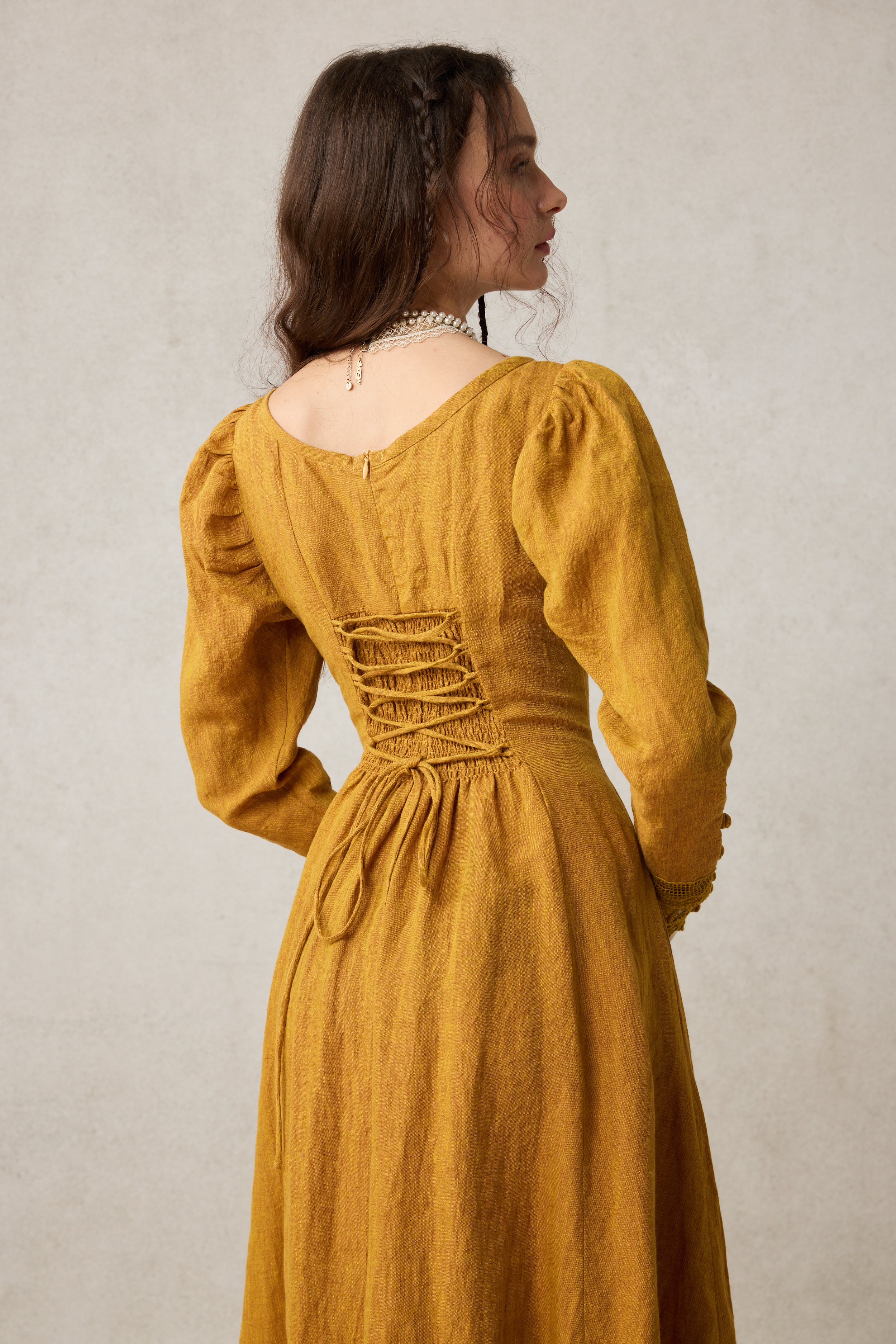 Azalea 23 | Linen Corset Evening Dress – Linennaive