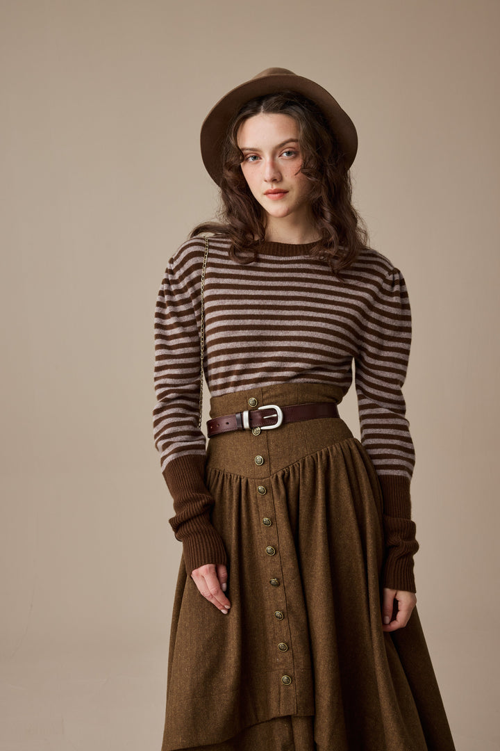 Christina 19 |Retro Layered Wool Skirt
