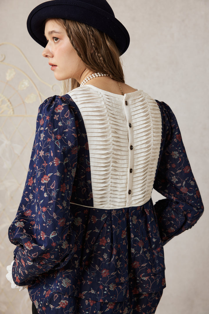 Lydia 18 | Linen Pintucked Puff Sleeve Blouse