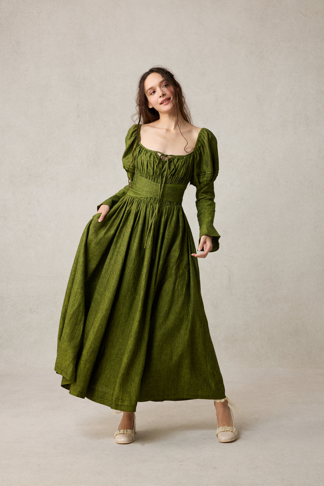 Paisley 11 | Elegant Floral Linen Dress