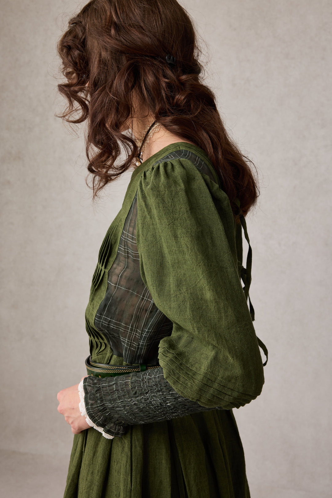 Eliana 15 | Pintucked Patchwork Linen Dress