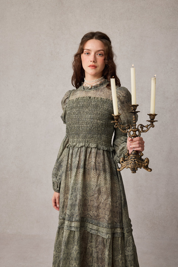 Jane 33 |Edward Smocking Linen Dress Chemise