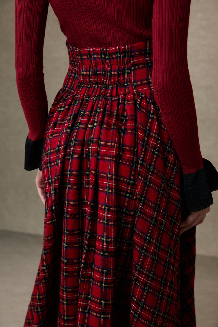 Christina 19 |Retro Layered Wool Skirt