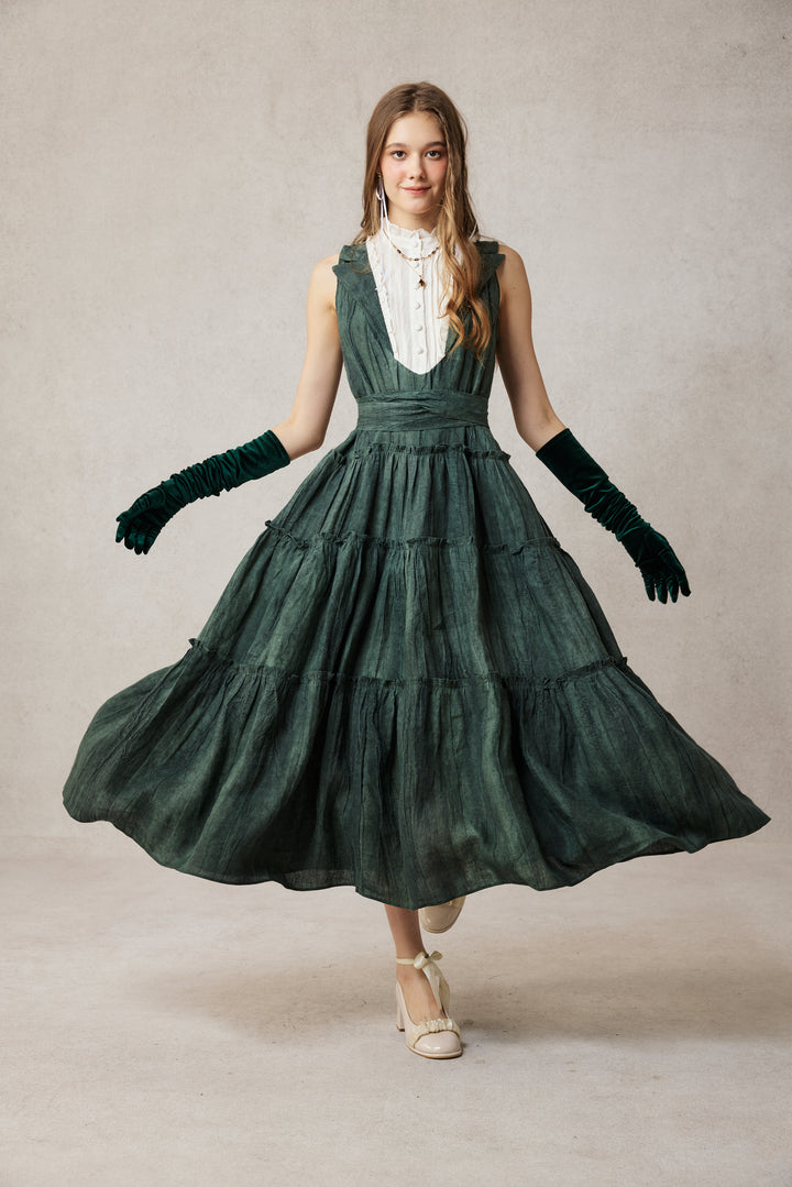 Úrsula 24 | Vintage linen Tiered Dress