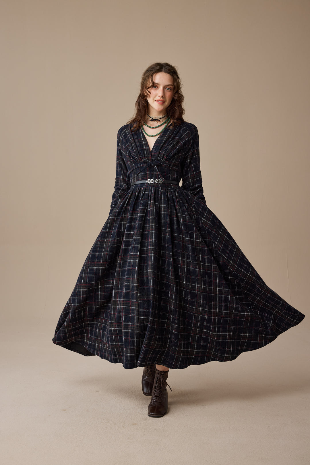 Bette 24 |Gingham 100% Wool Dress