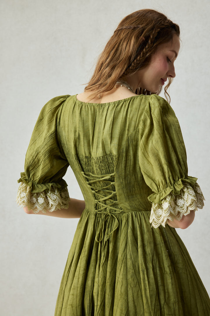 Elowen 27 | Lace Linen dress gown ( 2 way to wear )