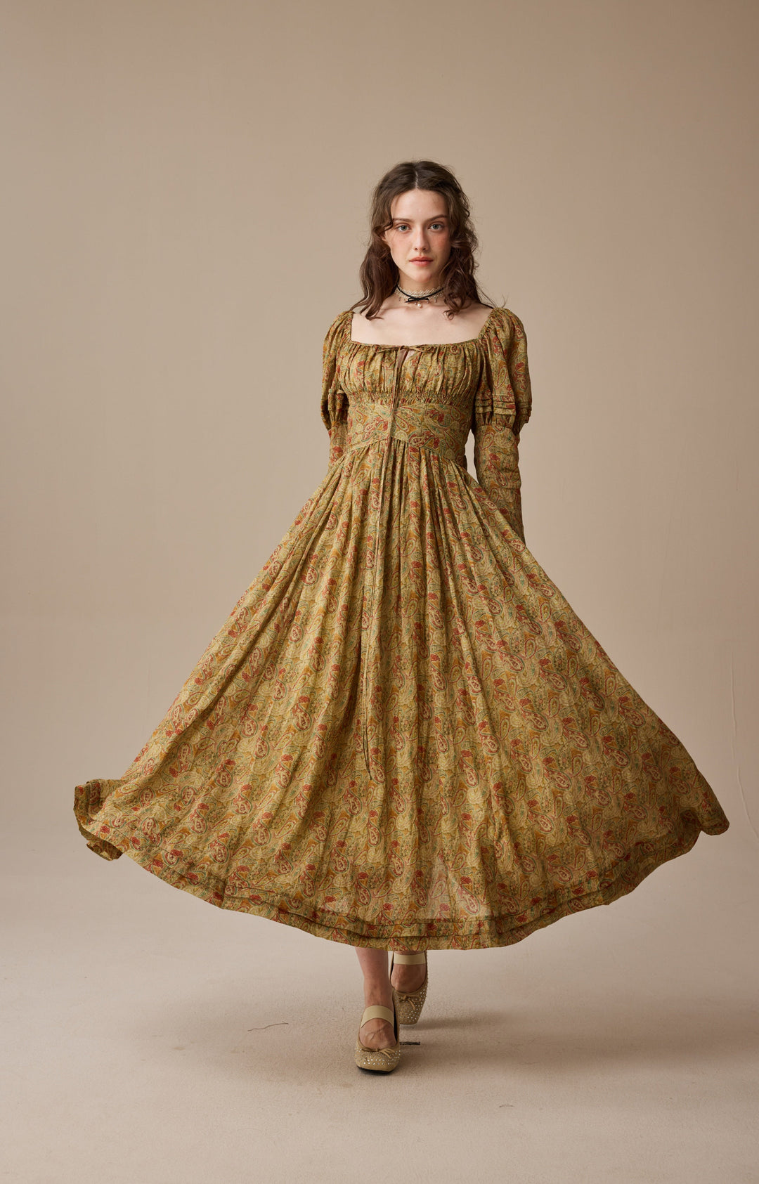 Paisley 11 | Elegant Floral Linen Dress Iris Purple Floral / M Paisley 11 | Elegant Floral Linen Dress Iris Purple Floral / M