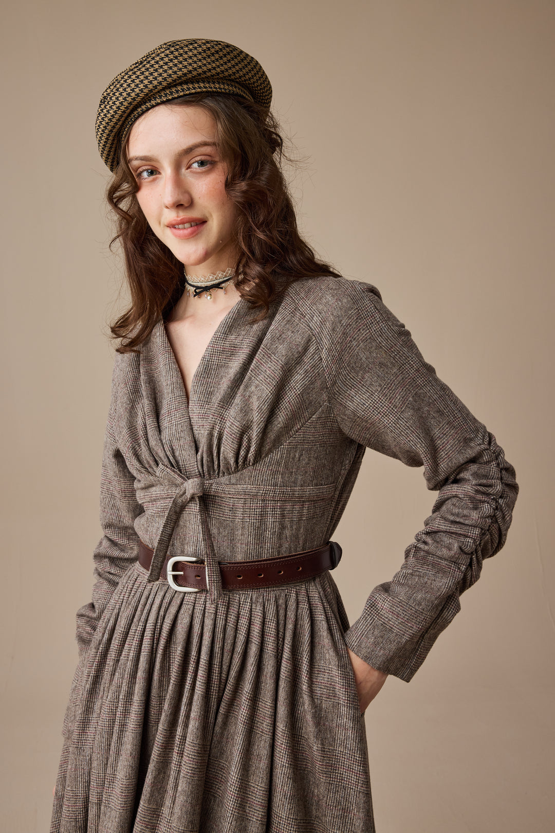 Bette 24 |Gingham 100% Wool Dress