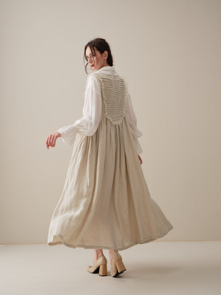 Edith 14 | Pleated Corset Linen Dress
