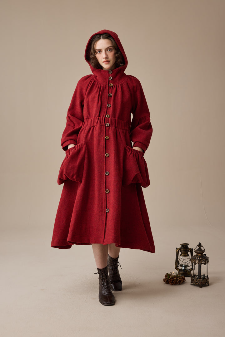 Melissa 28 |100% Wool Hooded Coat
