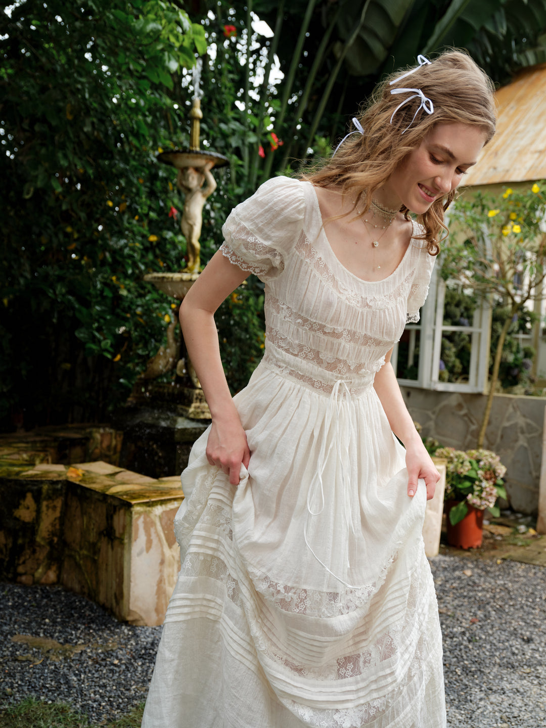 Dawn 17 | Lace Linen Dress Gown