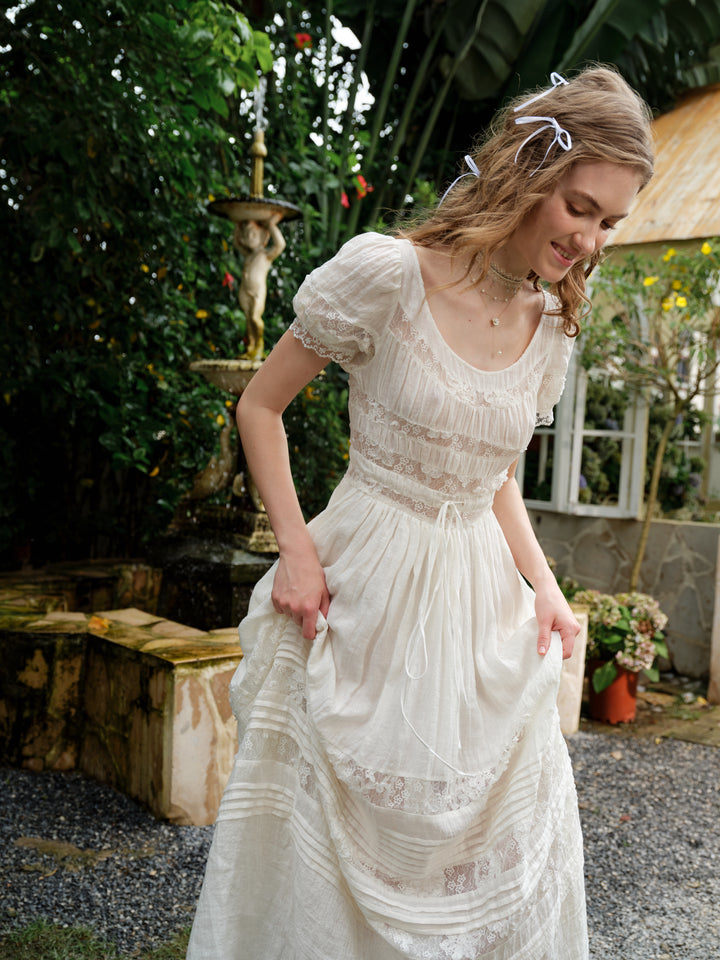 Dawn 17 | Lace Linen Dress Gown