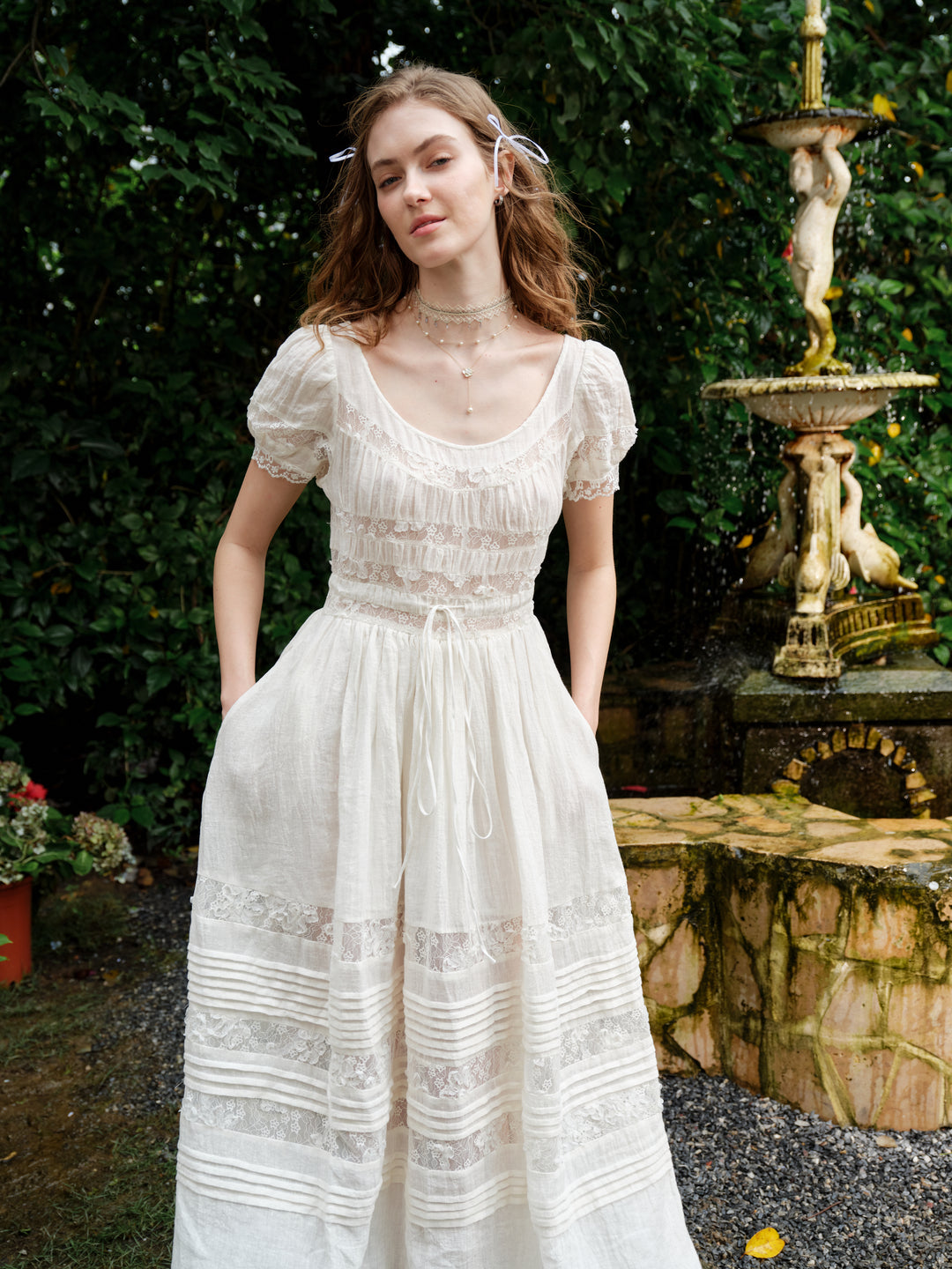 Dawn 17 | Lace Linen Dress Gown