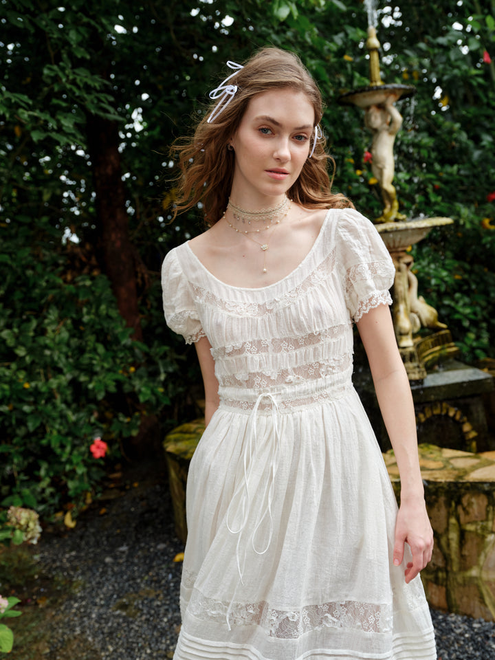 Dawn 17 | Lace Linen Dress Gown