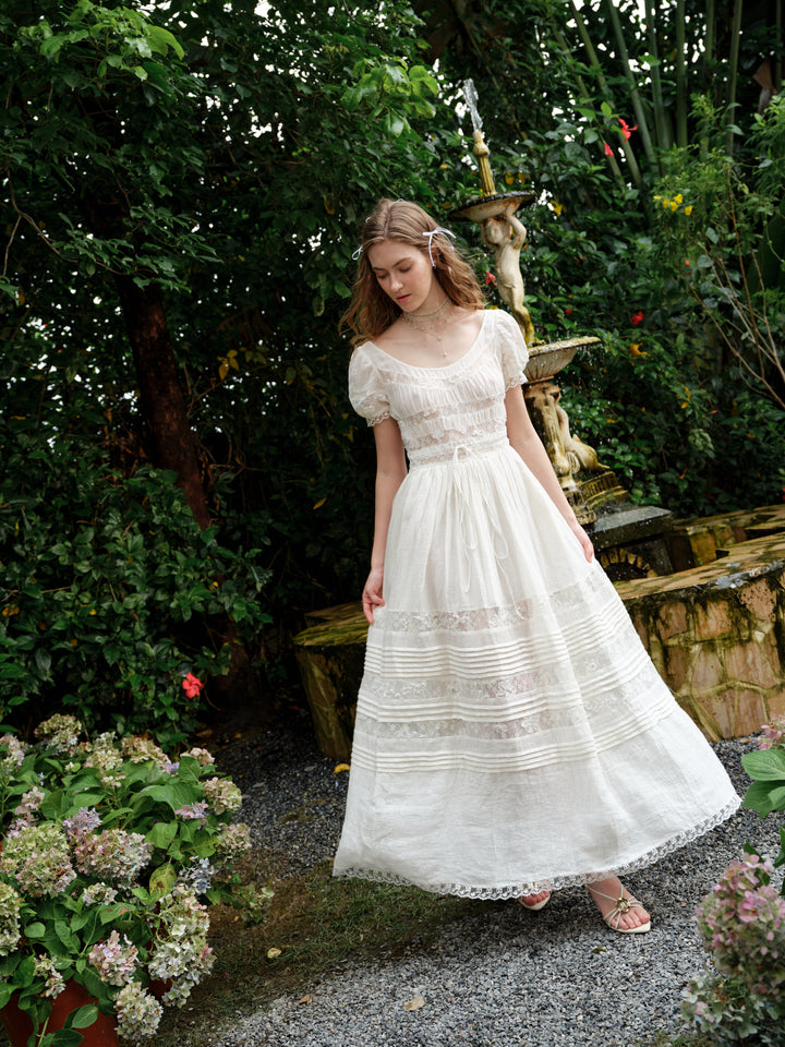 Dawn 17 | Lace Linen Dress Gown