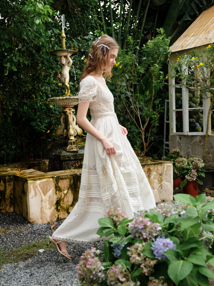 Dawn 17 | Lace Linen Dress Gown