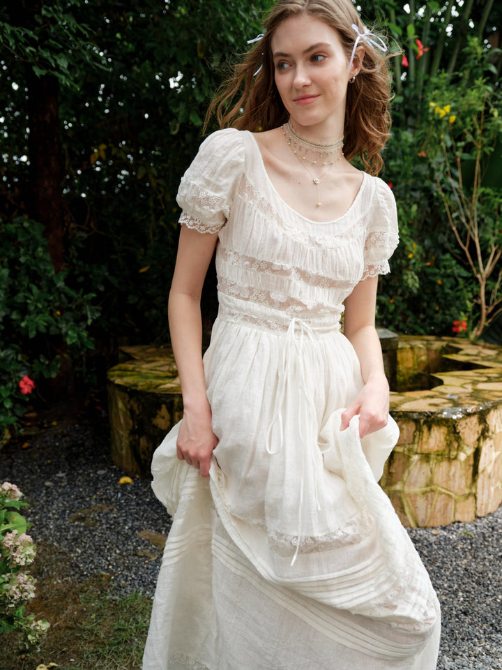 Dawn 17 | Lace Linen Dress Gown