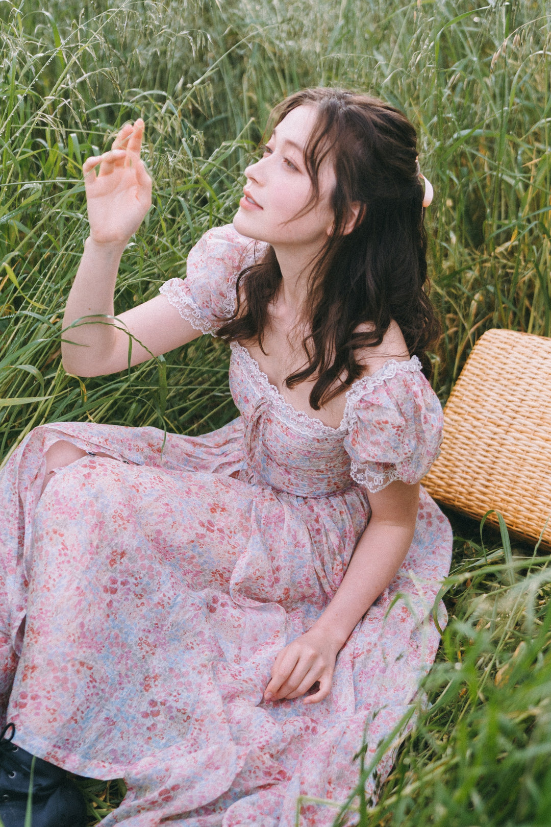 Monet Haze 26 | Fairy layered Linen Dress with pintucks Linennaive Monet Haze 26 | Fairy layered Linen Dress with pintucks Linennaive