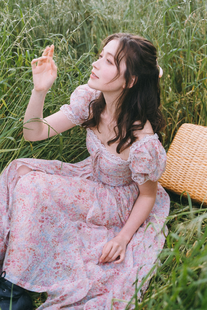 Monet Haze 26 | Fairy layered Linen Dress with pintucks
