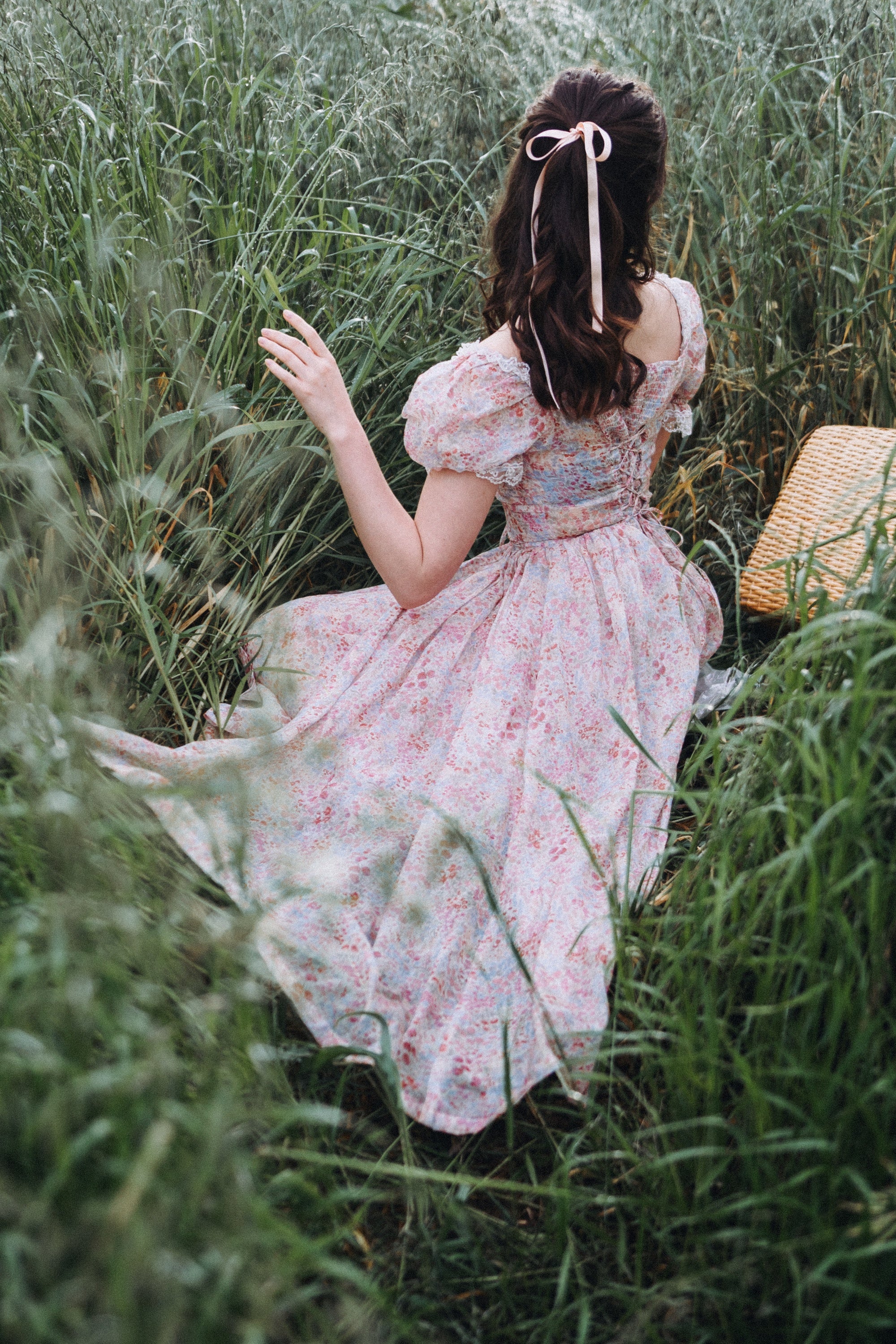 Monet Haze 26 | Fairy layered Linen Dress with pintucks – Linennaive