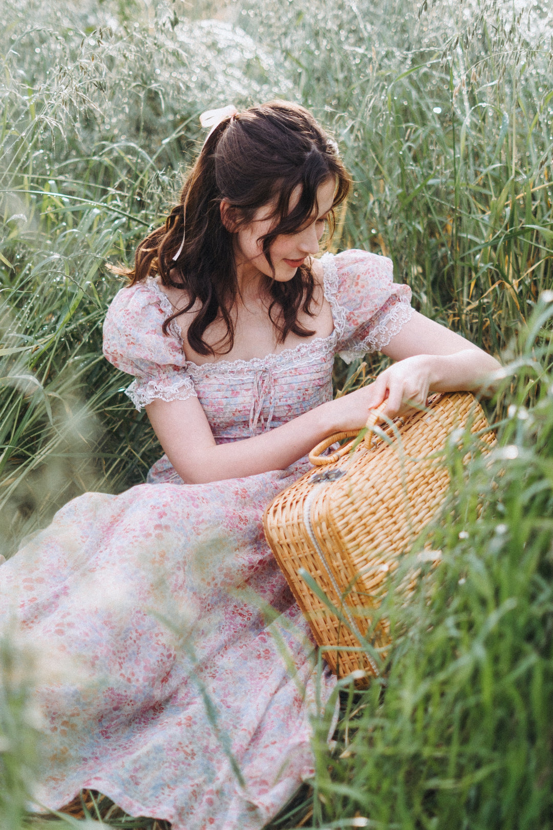 Monet Haze 26 | Fairy layered Linen Dress with pintucks