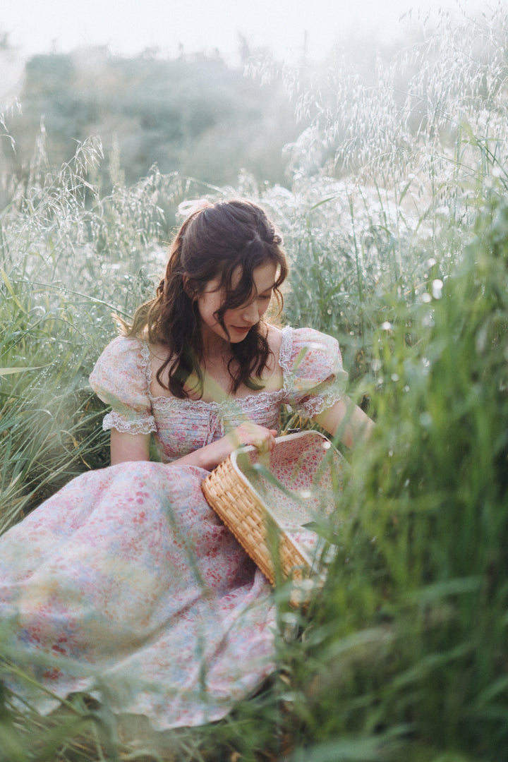 Monet Haze 26 | Fairy layered Linen Dress with pintucks