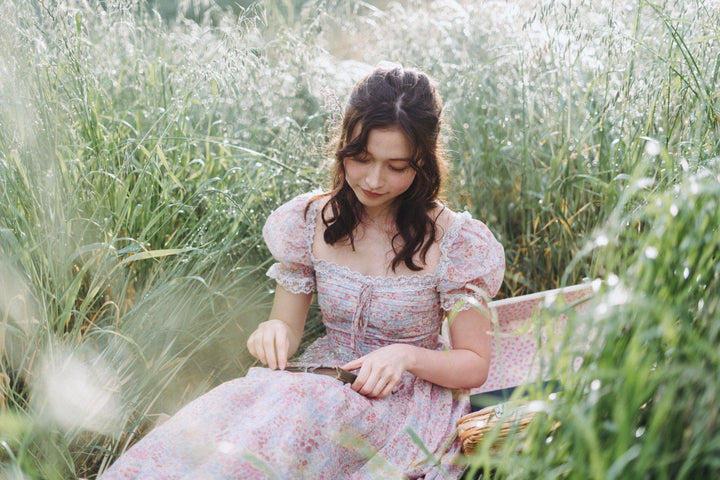 Monet Haze 26 | Fairy layered Linen Dress with pintucks