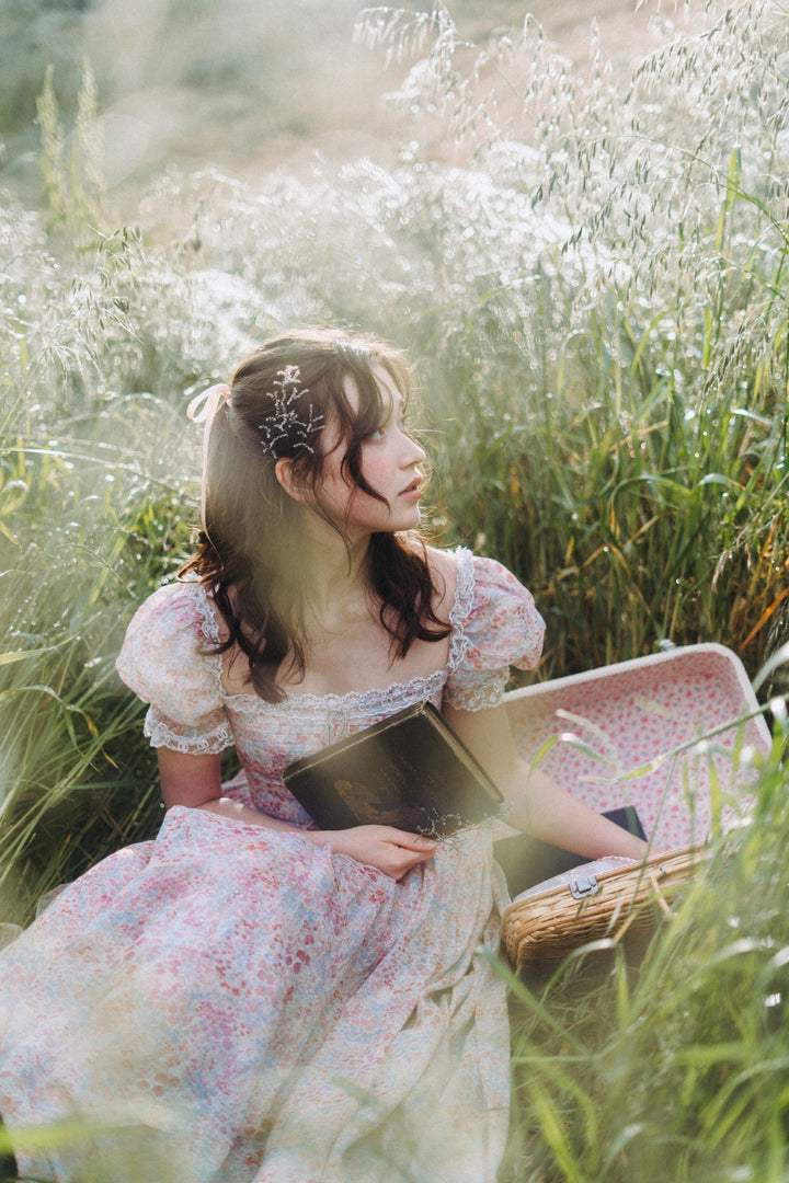 Monet Haze 26 | Fairy layered Linen Dress with pintucks