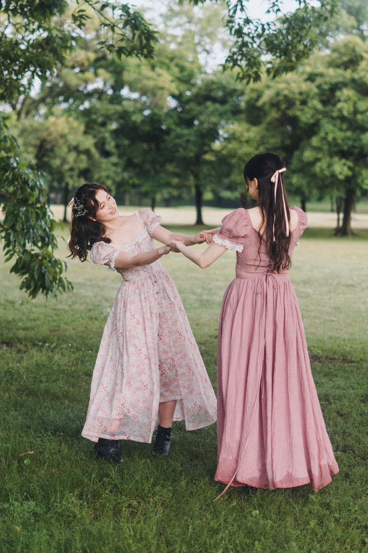 Monet Haze 26 | Fairy layered Linen Dress with pintucks