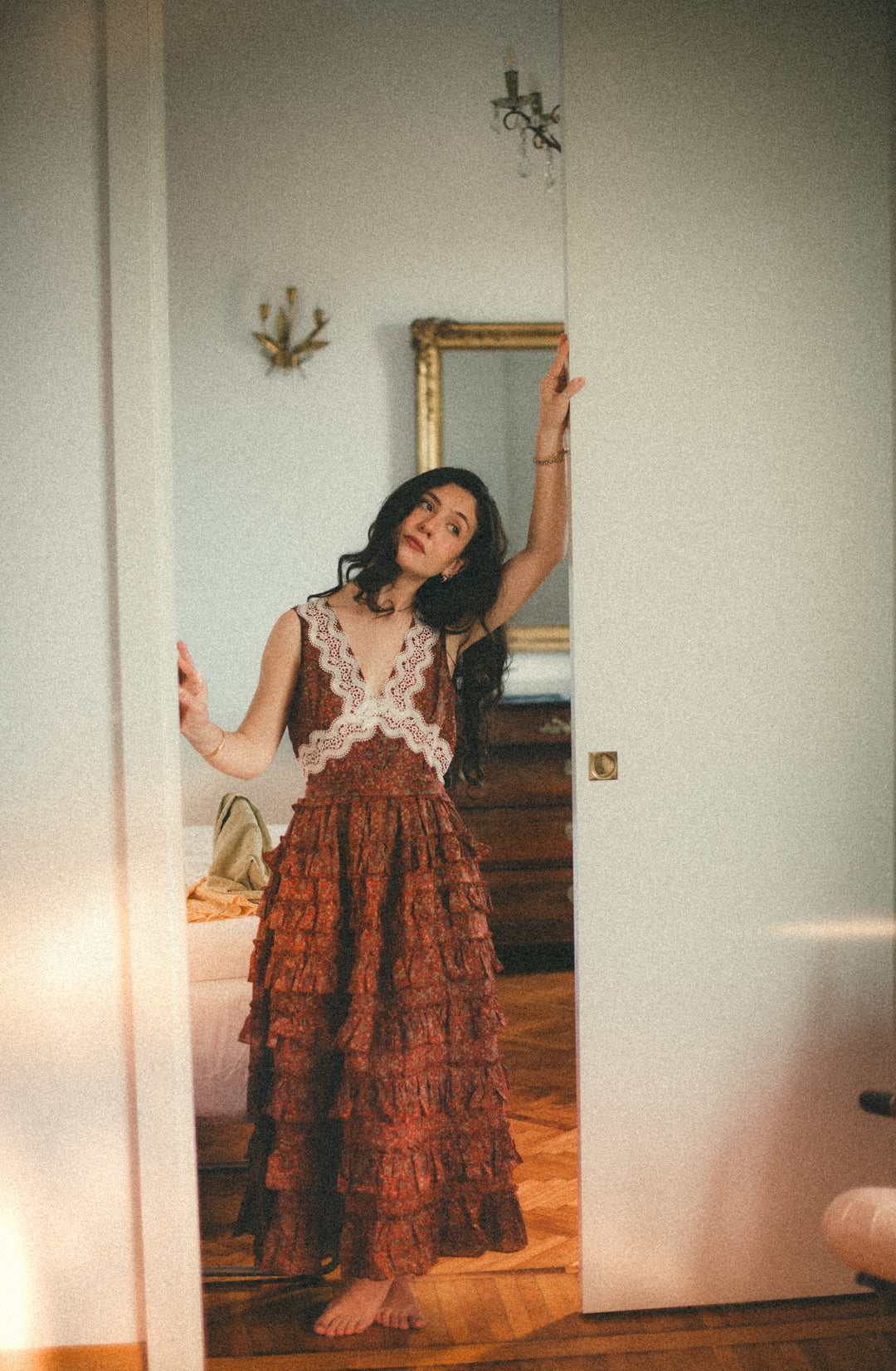 Nolita 28 |Lace & Linen Dress Gown (With Gift scarf) Nolita 28 |Lace & Linen Dress Gown (With Gift scarf)
