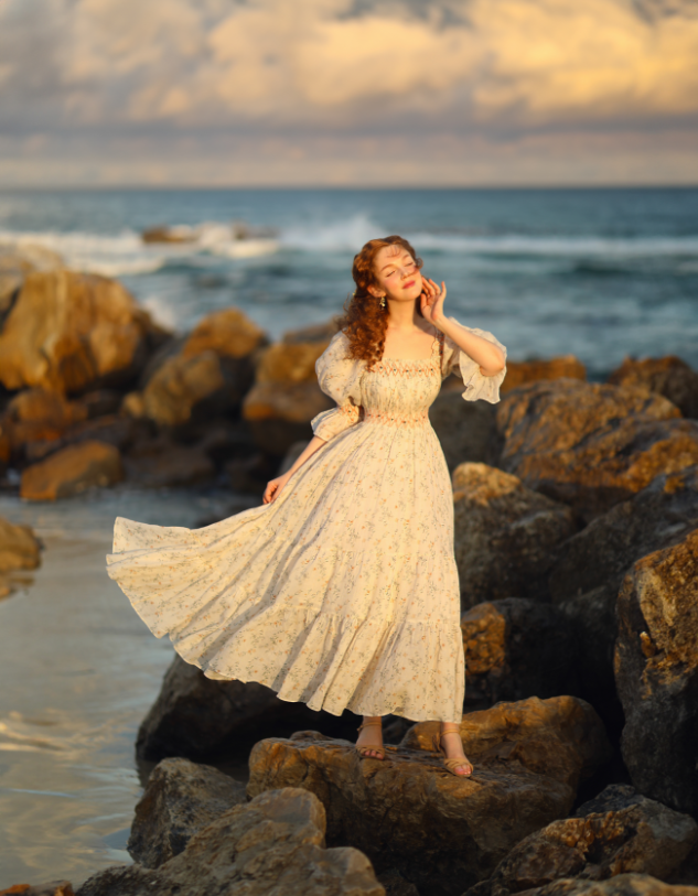 Cloud 21 | smocking embroidery linen dress