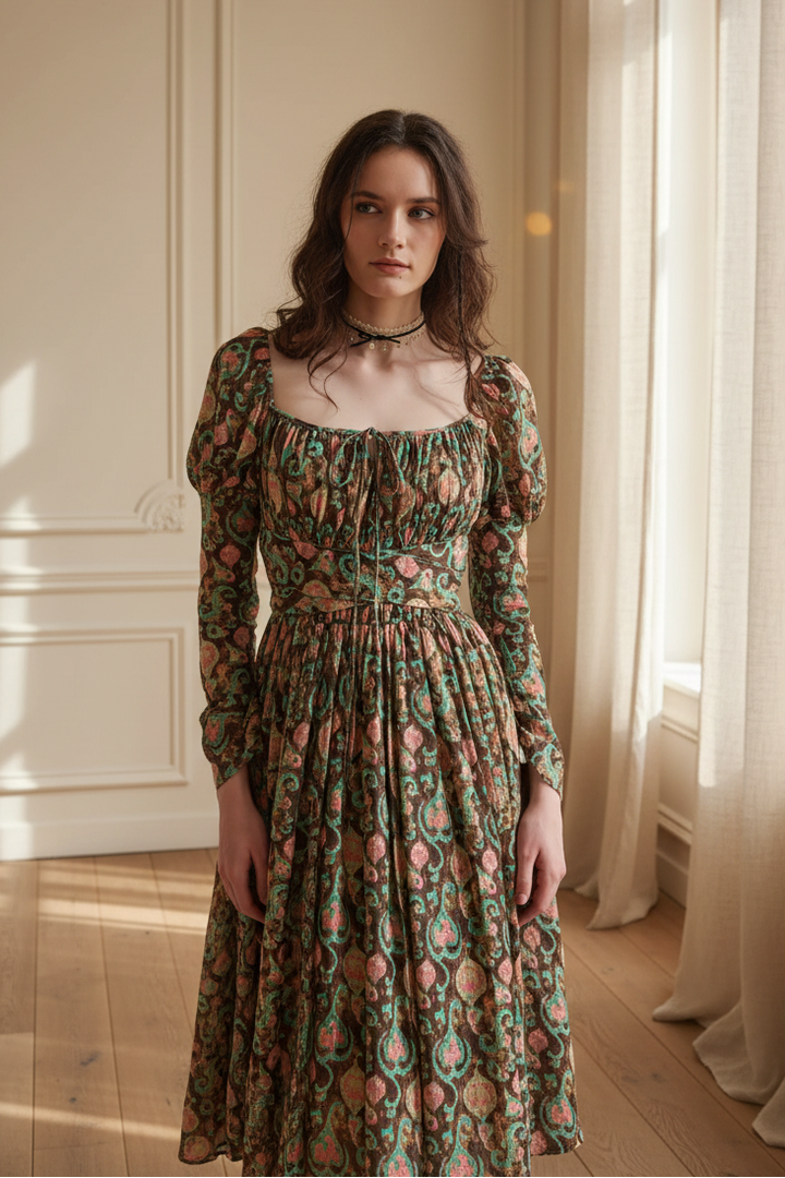 Paisley 11 | Elegant Floral Linen Dress